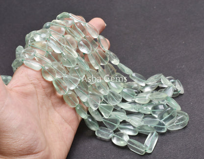Beautiful Fluorite Smooth Nugget Gemstone Beads, Natural Green Fluorite Handmade uneven tumble Beads,8,16"Strand Fluorite Bead Jewelry Craft