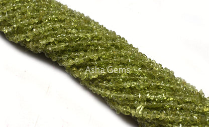34" Strand Peridot Uncut Chip Beads, Natural Green peridot Smooth Raw Rough Bead, AAA Peridot Beads Gemstone Uneven tiny Bead Jewelry Crafts (AG 10329)