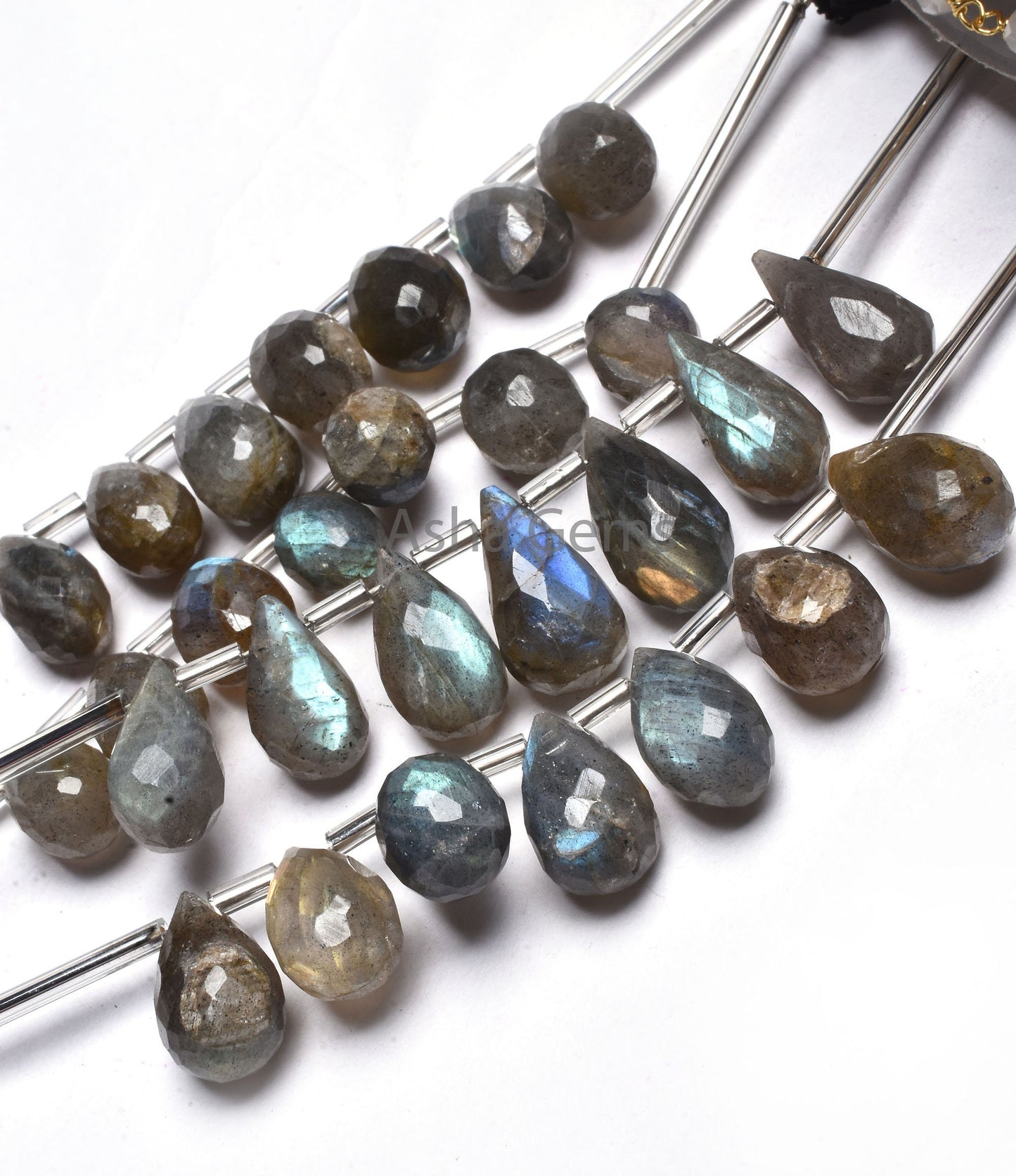 Natural Blue fire labradorite faceted drops shape beads, black rainbow Teardrop Side Drill Gemstone Beads Labradorite Drop bead jewelry SALE