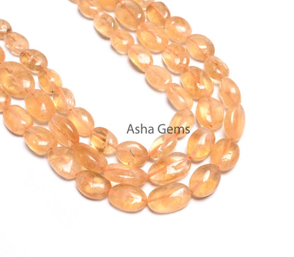 Natural Yellow Citrine Smooth Oval Gemstone Loose Beads,12.5"Citrine Plain Oval Shape Handmade Beads, Citrine Bead Jewelry Making Craft SALE