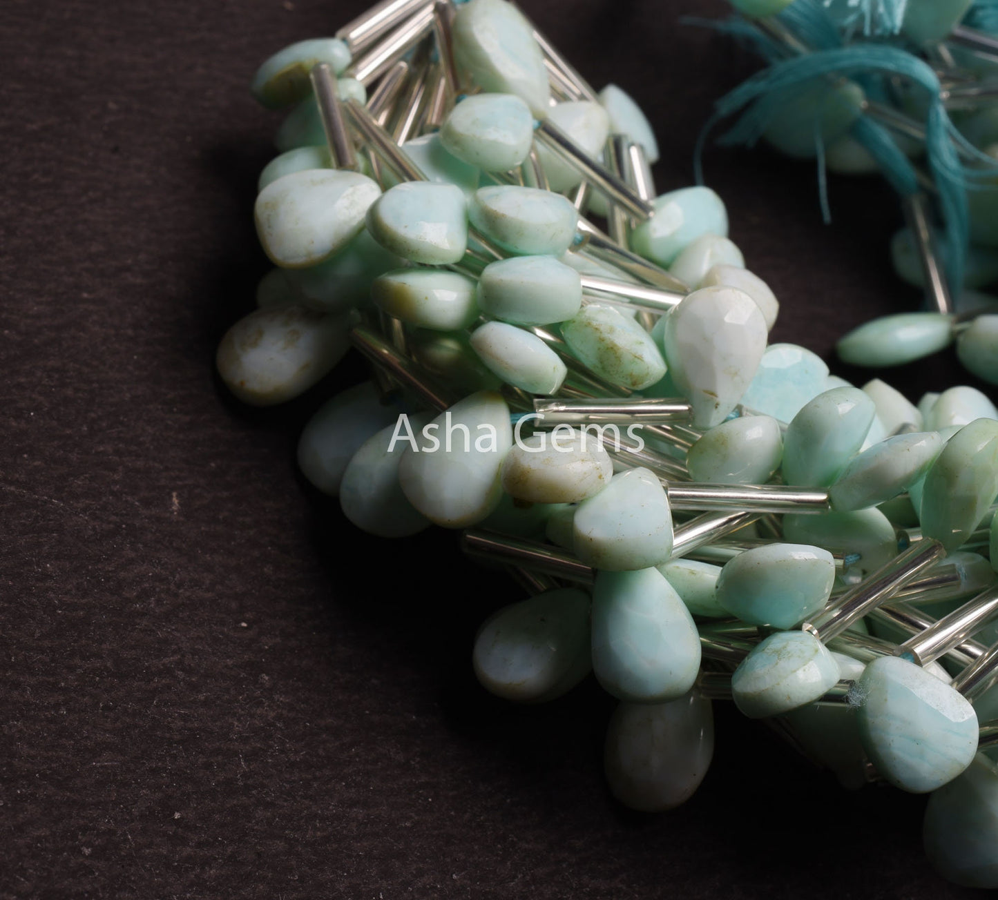 Beautiful Shaded Sky Blue Opal Faceted Pear Beads, Peru Opal Hand Cut Teardrop Briolette Faceted Gemstone Bead, Opal Bead Jewelry Handicraft
