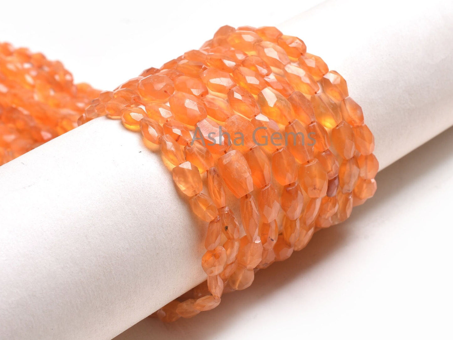 Orange Carnelian Faceted Oval handmade Gemstone beads,14" Natural carnelian Indian Handcut Oval Briolette Straight Drill bead Jewelry Crafts