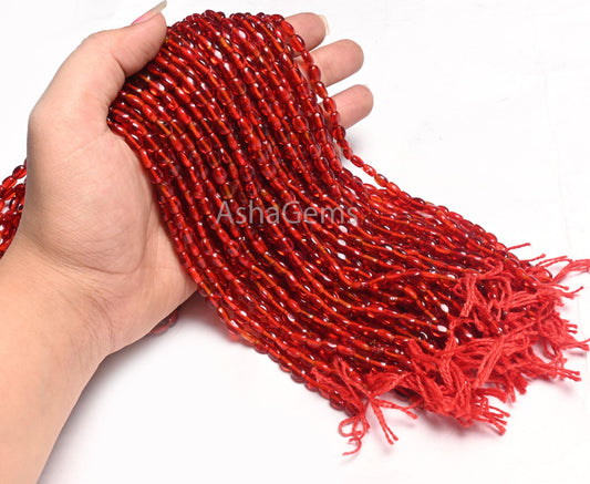 14"Strand Beautiful pomegranate Red Color Hydro Smooth Oval Shape Beads,5.5-7mm Red Quartz Hydro Plain Handmade Oval Bead Jewelry Craft SALE