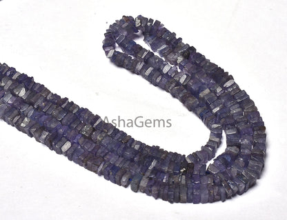 Amazing Blue Iolite Heishi Square Shape Gemstone Loose Beads,8/16" Natural Iolite Smooth Handmade Flat Square Iolite Bead Jewelry Craft SALE