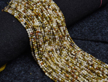 Beautiful Multi Yellow Green Opal Faceted Rondelle Gemstone Beads,3 mm Opal Micro Faceted Beads, Multi Opal Machine Cut Beads Jewelry Crafts