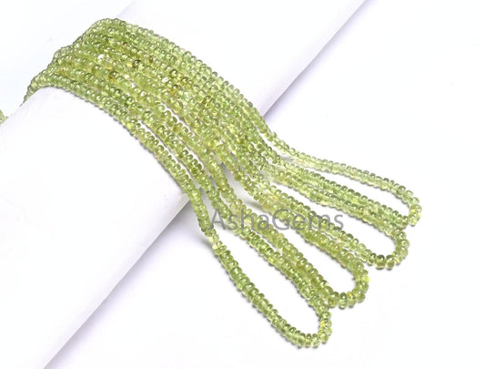 Natural Green Peridot Smooth Gemstone Loose Beads,8/16" Fine Peridot Plain Handmade Rondelle Shape Peridot Beads Jewelry Necklace Craft SALE (AG 12334)