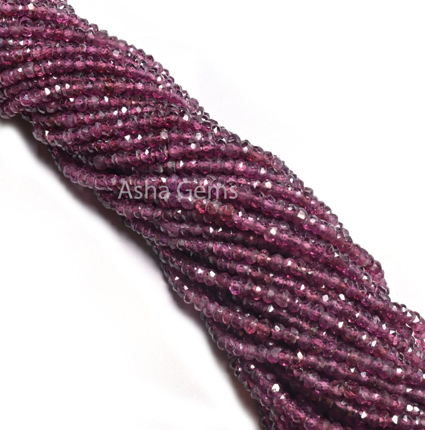 Beautiful Rhodolite Garnet Faceted Gemstone Beads, natural Garnet Indian machine Cut Rondelle Beads,13"Strand Pink Garnet Bead Jewelry Craft