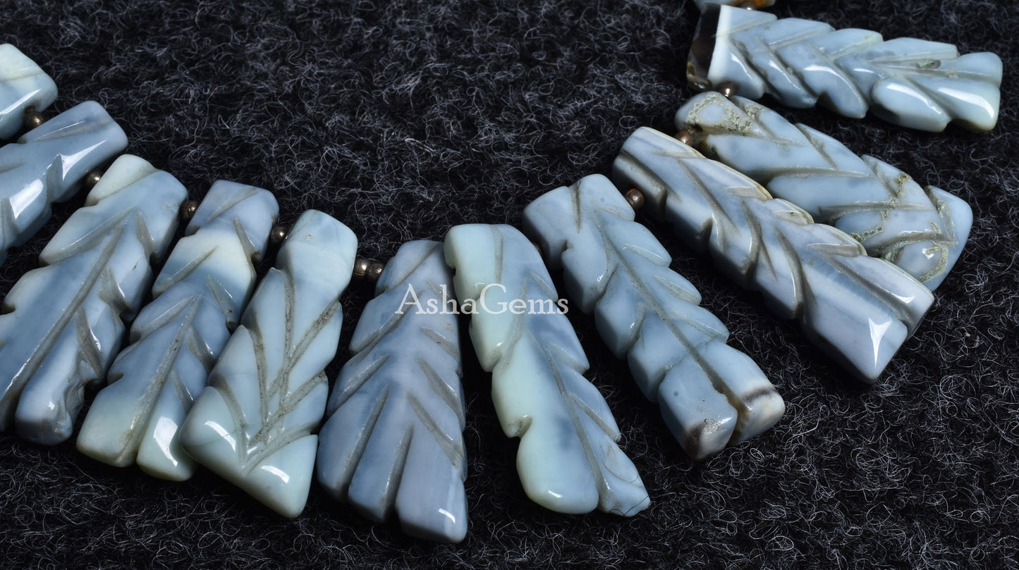 Beautiful Blue Opal Carving Fancy Long Stick Shape Beads,8" Strand Blue Oregon opal carved Rectangle beads, Blue Opal carve handmade Beads