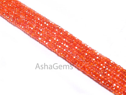 2.5 mm Beautiful Orange Zircon faceted Micro Cut rondelle Tiny beads, 13" Orange Cubic Zircon Machine Cut Beads Jewelry Necklace Crafts SALE