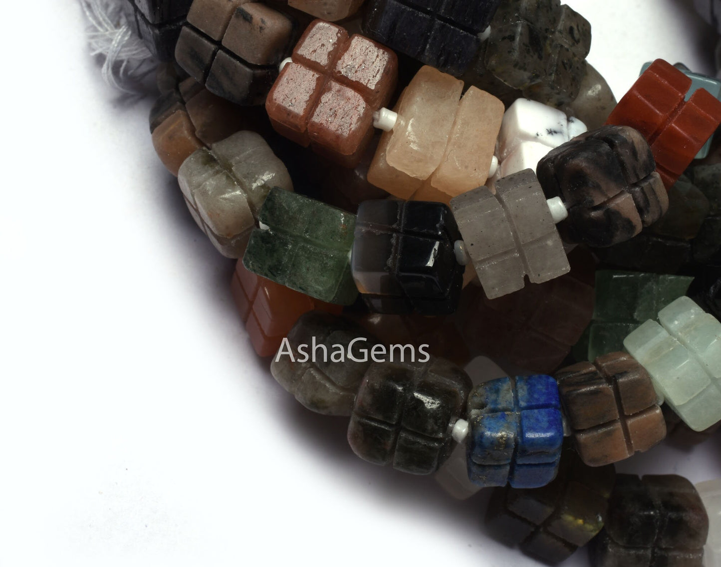 Multi Color Gemstone Carving box Shape beads,9" Strand Mix Color Stone carved 3D Cube beads Disco Beads, Multi Disco carve Bead Jewelry SALE