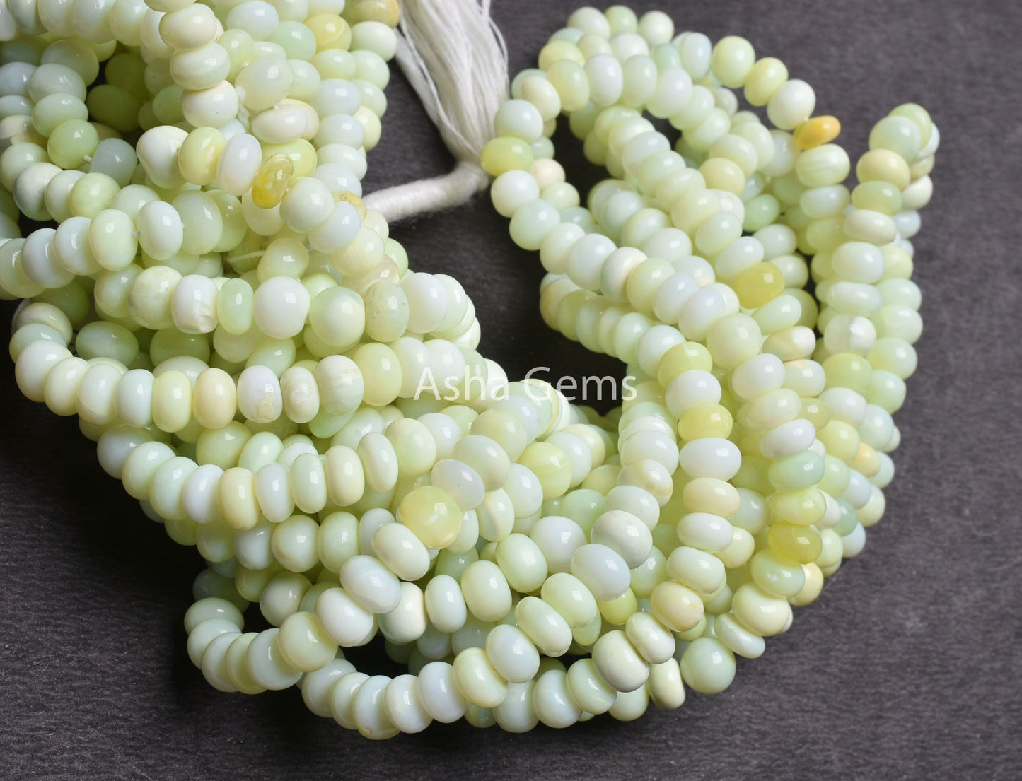 Beautiful Light Lime Opal Smooth Rondelle Shape Beads,7-8 mm Shaded Lemon Green Yellow Opal Plain Gemstone Bead For Jewelry Craft Opal SALE