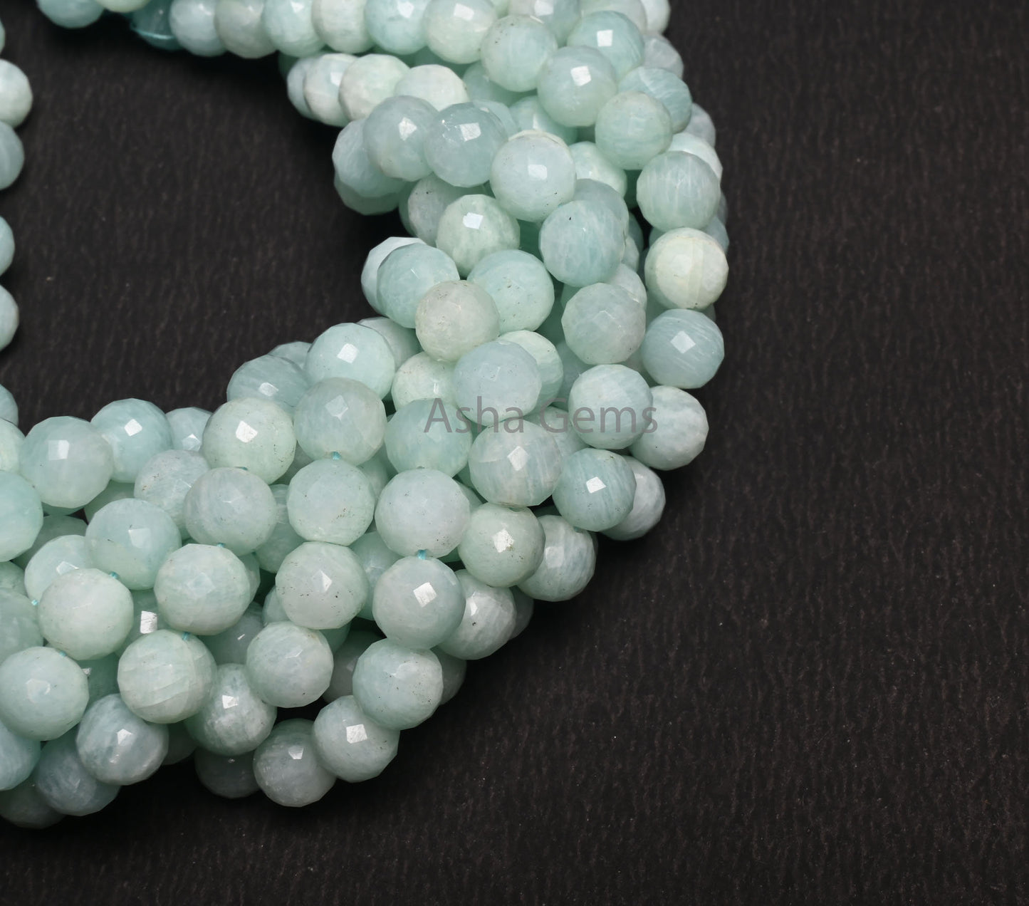 Fine Blue Amazonite Faceted Round Ball Gemstone Beads,13" Natural Amazonite Beads, Amazonite Indian Cut Round Shape Beads Jewelry Handicraft
