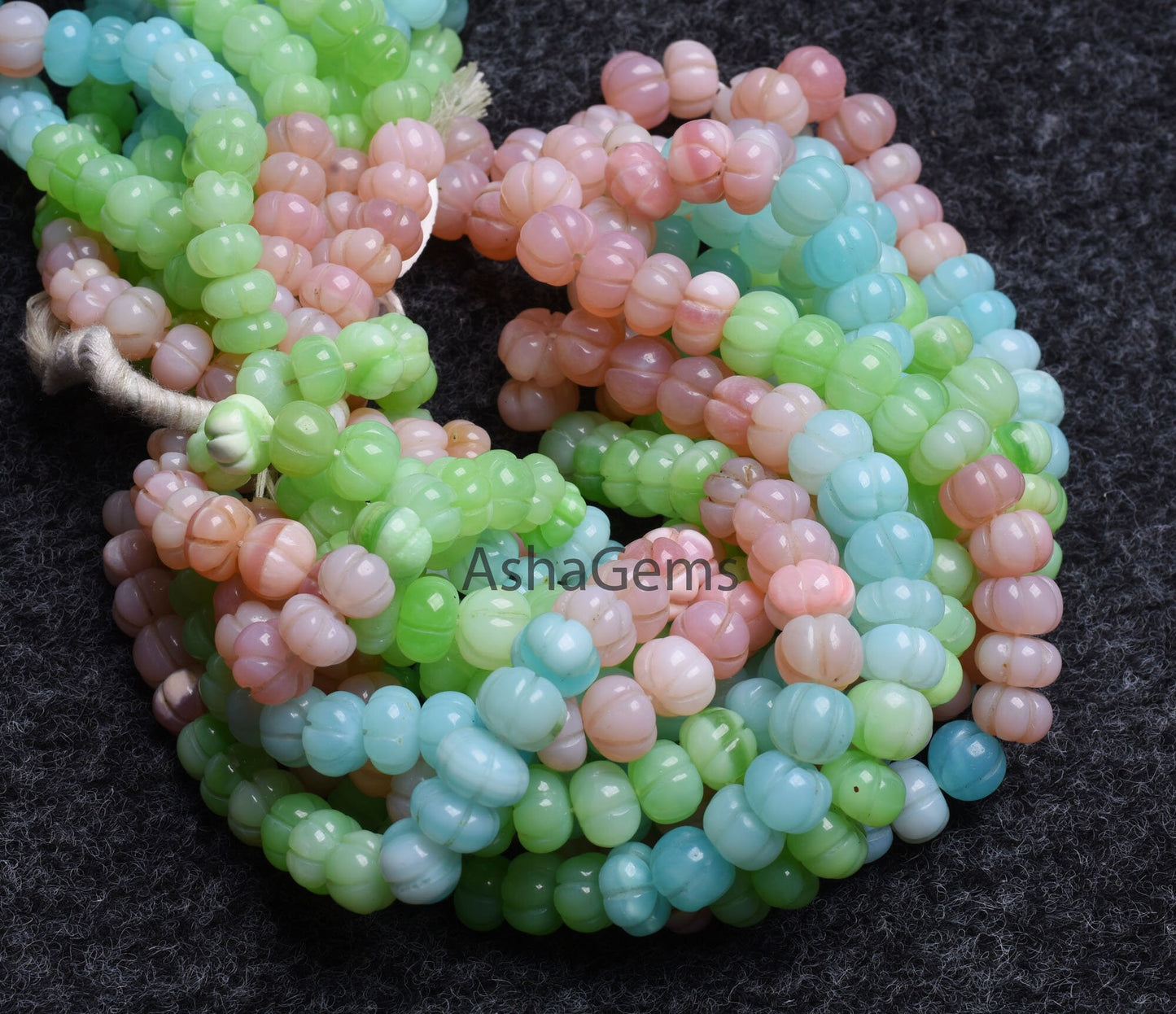 Multi color Opal carving watermelon Beads, Shaded Multi Rainbow Opal handmade Carve Pumpkin Gemstone Bead Carve Opal Necklace Jewelry SALE
