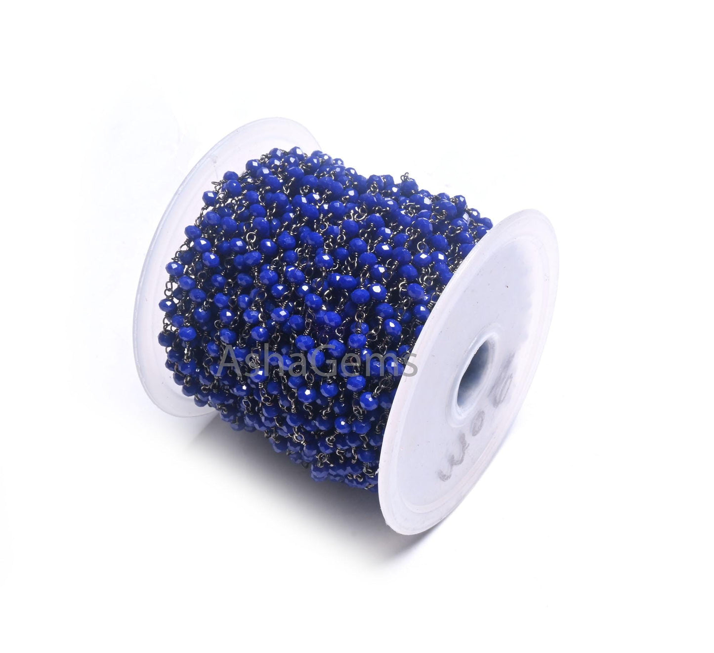 AAA Quality Blue Lapis Hydro Rondelle Faceted Beads Rosary Chain,3 mm Black Metal Plated Gunmetal Wire Wrap Chain Jewelry Making handicrafts