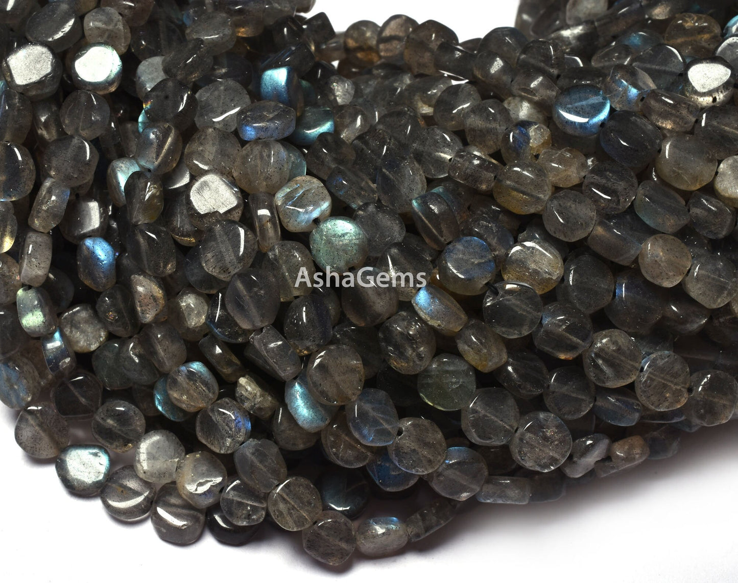 Beautiful Labradorite Smooth Coin shape Beads Natural Black Rainbow Handmade Uneven Coin Gemstone Beads Briolette Jewelry Beads For Crafts