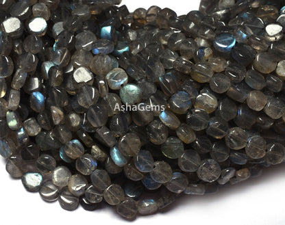 Beautiful Labradorite Smooth Coin shape Beads Natural Black Rainbow Handmade Uneven Coin Gemstone Beads Briolette Jewelry Beads For Crafts