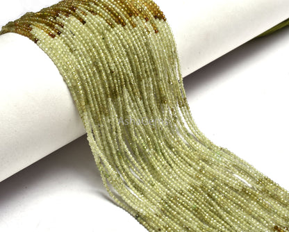 Beautiful Natural Grossular Garnet Rondelle Faceted Gemstone Beads 2mm AAA Quality Shaded Green Grossular Garnet Bead For Jewelry Craft SALE