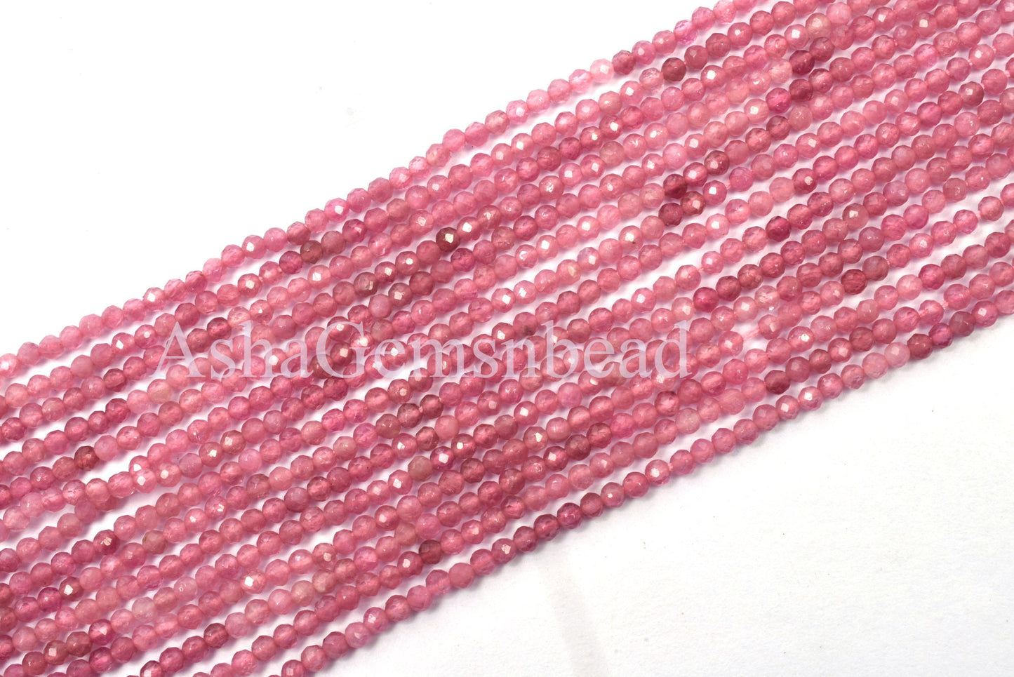 AAA Natural Pink Tourmaline Faceted Machine Cut Beads,2mm Shaded Pink Tourmaline Micro Cut Rondelle Gemstone Beads, Tourmaline Bead Jewelry(AG 15040 c)