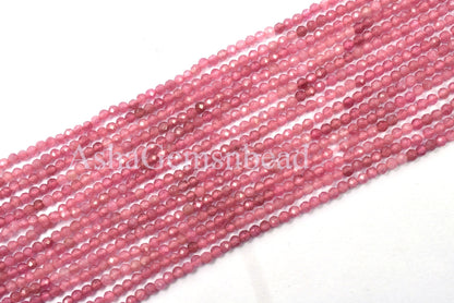 AAA Natural Pink Tourmaline Faceted Machine Cut Beads,2mm Shaded Pink Tourmaline Micro Cut Rondelle Gemstone Beads, Tourmaline Bead Jewelry(AG 15040 c)