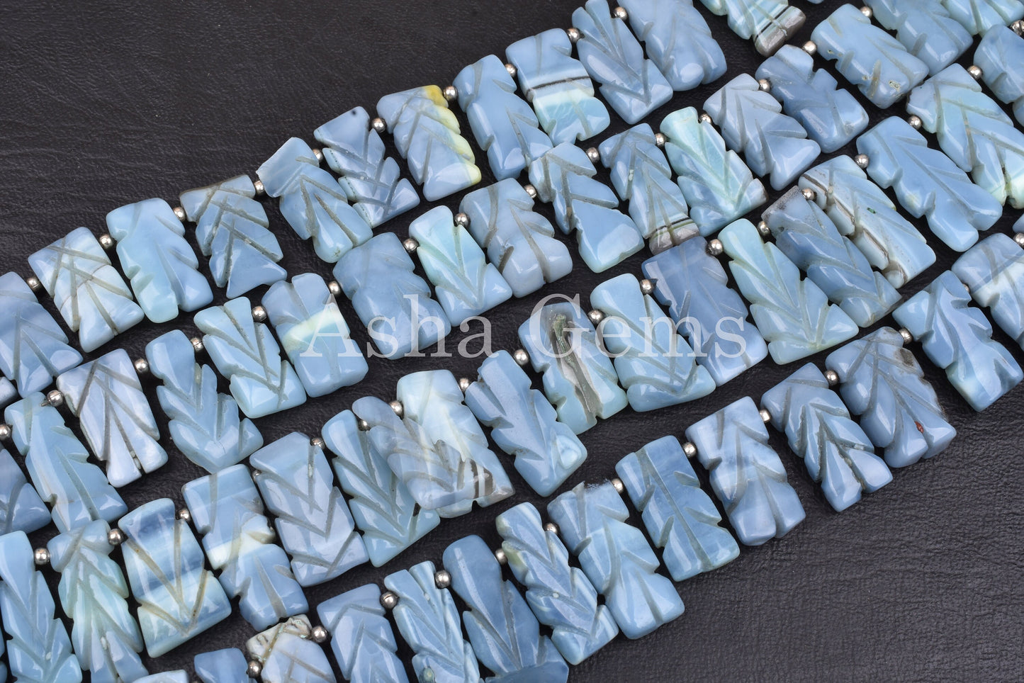 Beautiful Blue Opal Carving Fancy Long Stick Shape Beads,8" Strand Blue Oregon opal carved Rectangle beads, Blue Opal carve handmade Beads