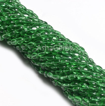 Fine Quality Tree Green Quartz Hydro Smooth Oval Shape Beads, Beautiful Translucent Green Hydro Plain Oval Handmade Beads Jewelry Craft SALE