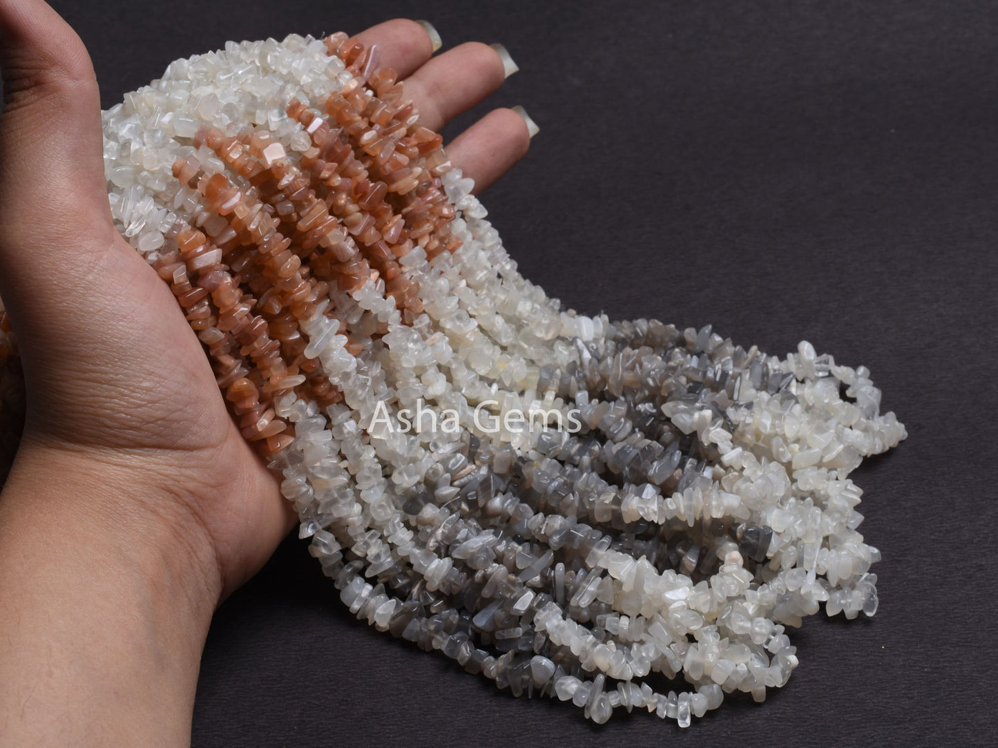 Fine Quality Multi Moonstone Uncut Chips Beads,34"Strand Moonstone Smooth Raw Rough Beads Multi Color Moonstone Gemstone Uncut Chip Jewelry