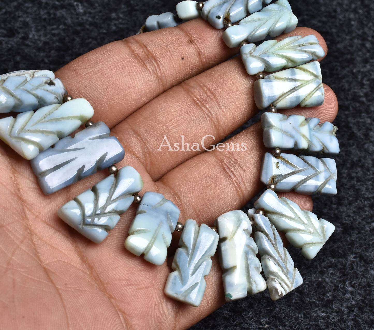 Beautiful Blue Opal Carving Fancy Long Stick Shape Beads,8" Strand Blue Oregon opal carved Rectangle beads, Blue Opal carve handmade Beads