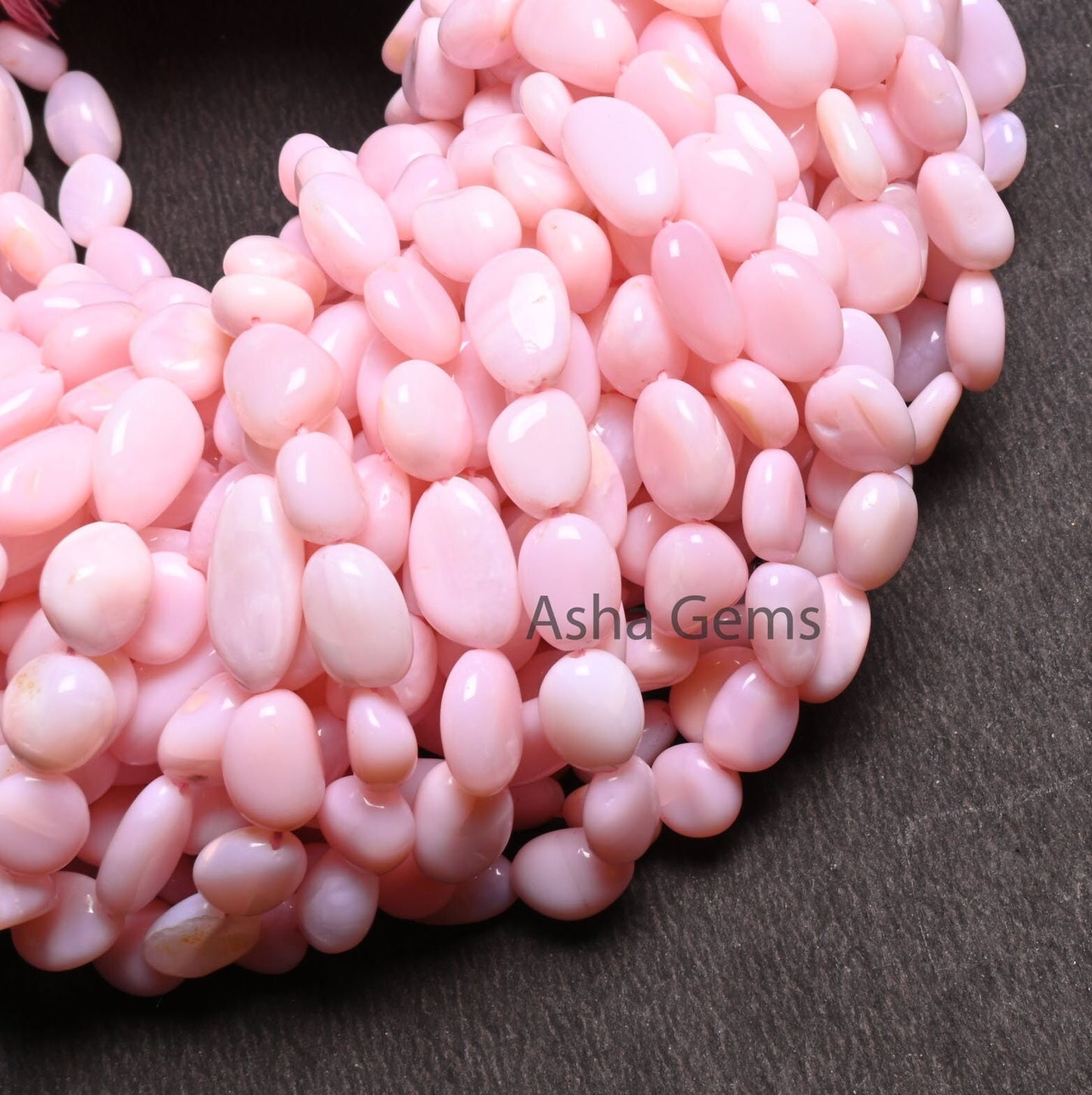 AAA Quality Pink Opal Smooth Nugget Shape Beads,13" Strand Pink Opal uneven Tumble Handmade Opal Gemstone Loose Beas Jewelry Making Crafts (AG 22290)