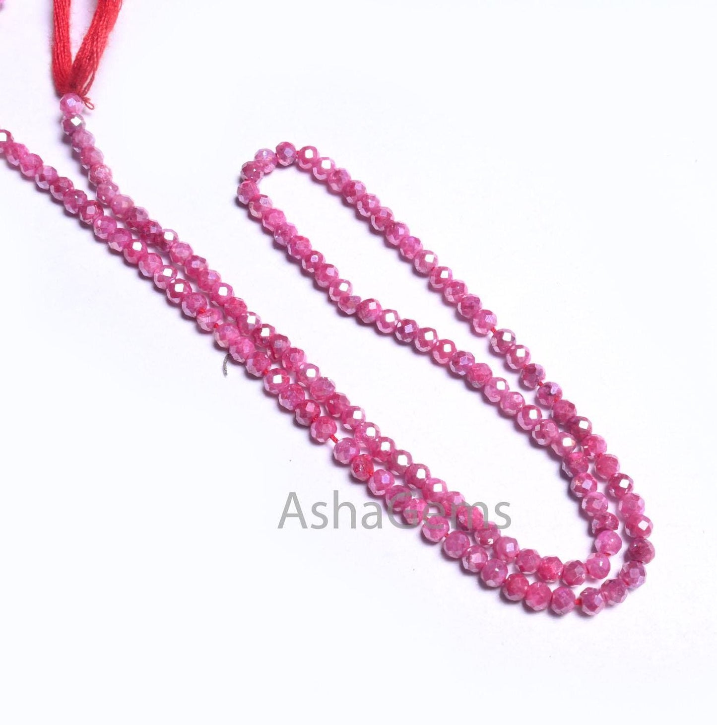 AAA Moonstone Pink Coated Micro Faceted Beads, 2.8-3 mm Natural Moonstone Pink Coated Machine Cut Rondelle Moonstone Gemstone Beads Jewelry