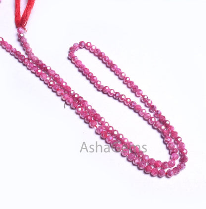 AAA Moonstone Pink Coated Micro Faceted Beads, 2.8-3 mm Natural Moonstone Pink Coated Machine Cut Rondelle Moonstone Gemstone Beads Jewelry