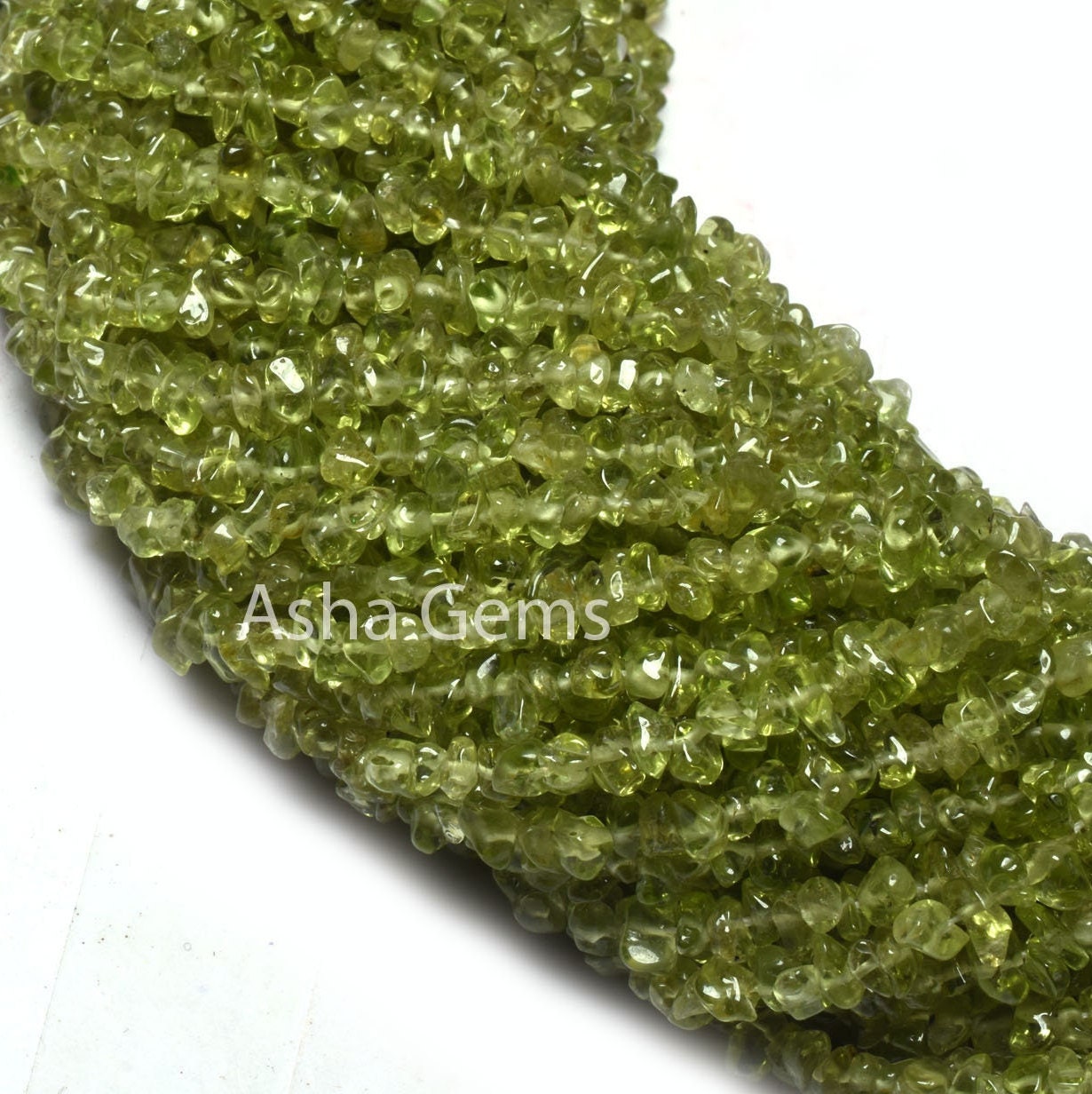 34" Strand Peridot Uncut Chip Beads, Natural Green peridot Smooth Raw Rough Bead, AAA Peridot Beads Gemstone Uneven tiny Bead Jewelry Crafts (AG 10329)