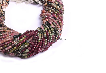 Natural Multi Tourmaline Smooth Round Shape Gemstone Beads,15" Strand Tourmaline Round ball Bead, Tourmaline Beads Jewelry Making Craft SALE