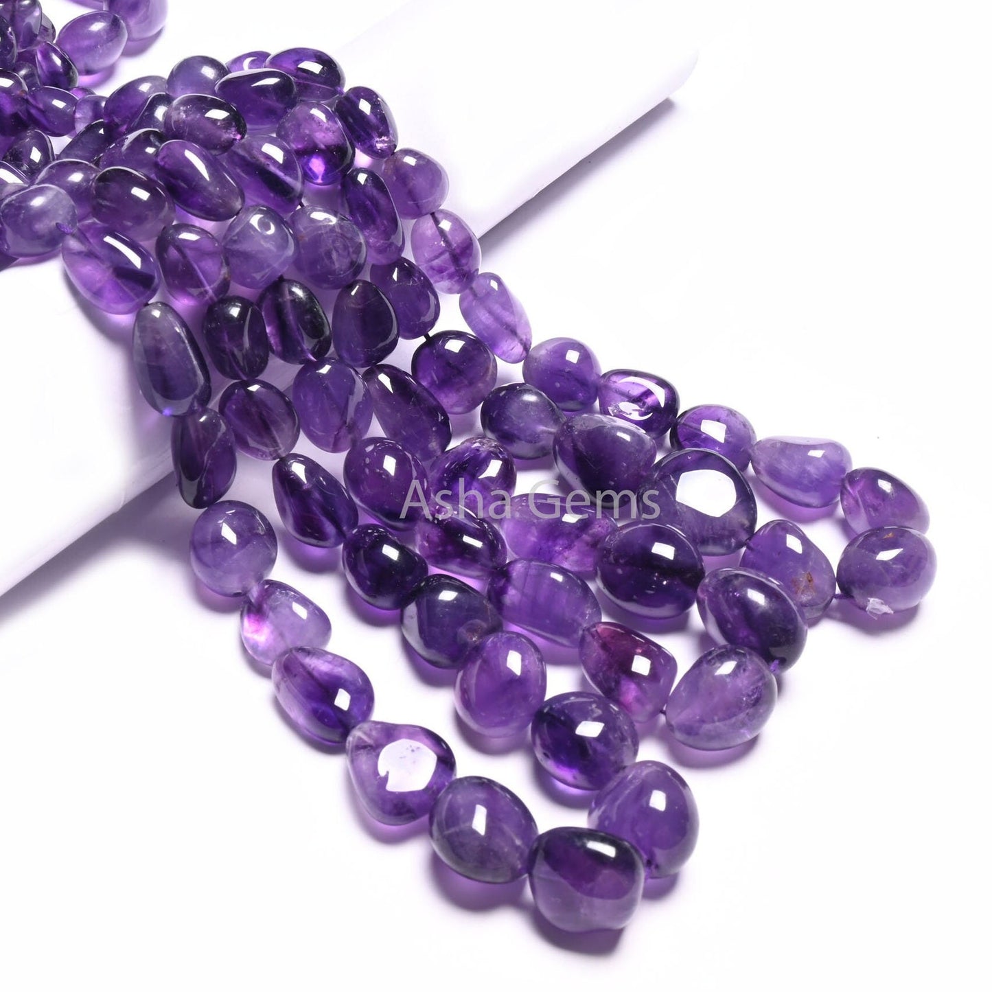 Purple African Amethyst Smooth Nugget Shape Beads, Natural Amethyst Handmade Tumble Gemstone Loose Beads, Amethyst Necklace Jewelry makings (AG 22302)
