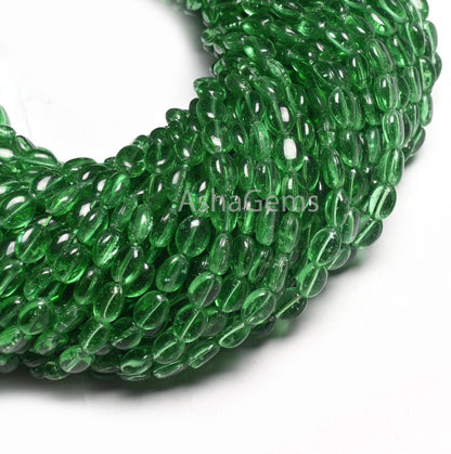 Fine Quality Tree Green Quartz Hydro Smooth Oval Shape Beads, Beautiful Translucent Green Hydro Plain Oval Handmade Beads Jewelry Craft SALE