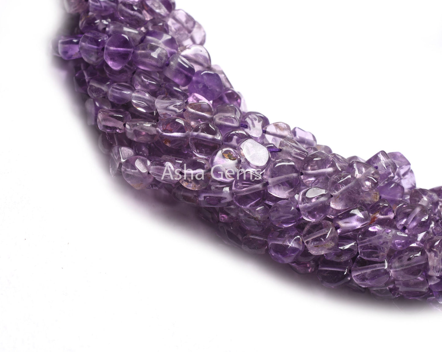 Natural amethyst Smooth Uneven Flat Coin Gemstone Beads,13" Strand Light Purple Amethyst Handmade Coin Straight Drill Beads, Amethyst Bead