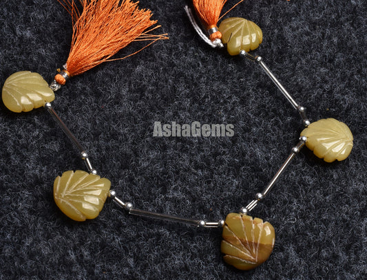 Beautiful Yellow Opal Carved Heart Shape Beads, Yellow Opal Carving Heart Beads, Opal Carve Handmade Gemstone Beads For Jewelry Making Craft