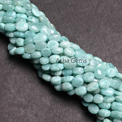 Natural Blue Amazonite Smooth Oval Nugget Shape Gemstone Loose Beads,13"Fine Amazonite Handmade Uneven Oval Straight Drill Bead Jewelry SALE