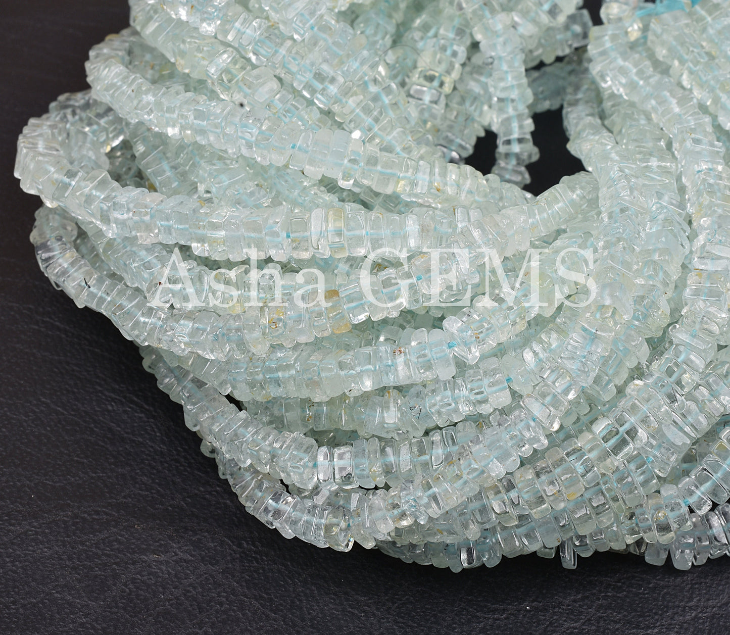 Natural Blue Aquamarine Smooth Square Shape Gemstone Beads, Aquamarine Beads, AAA Aquamarine Plain Handmade Heishi Square Flat Beads Jewelry