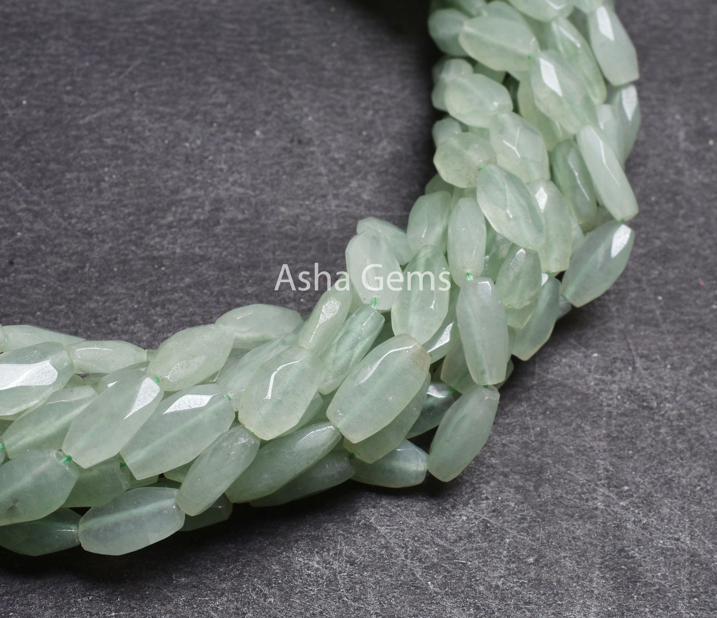 Green aventurine Fancy Long Oval Shape Faceted gemstone beads,13" strand Natural aventurine Indian Cut Handmade Oval Briolette bead Necklace