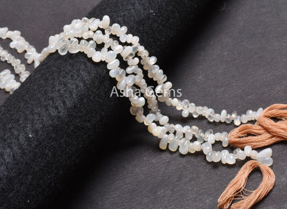Off White Moonstone Smooth Uneven Drops Beads,13"Natural Milky White Moonstone Side Drill Teardrop Handmade Gemstone Bead Jewelry Craft SALE
