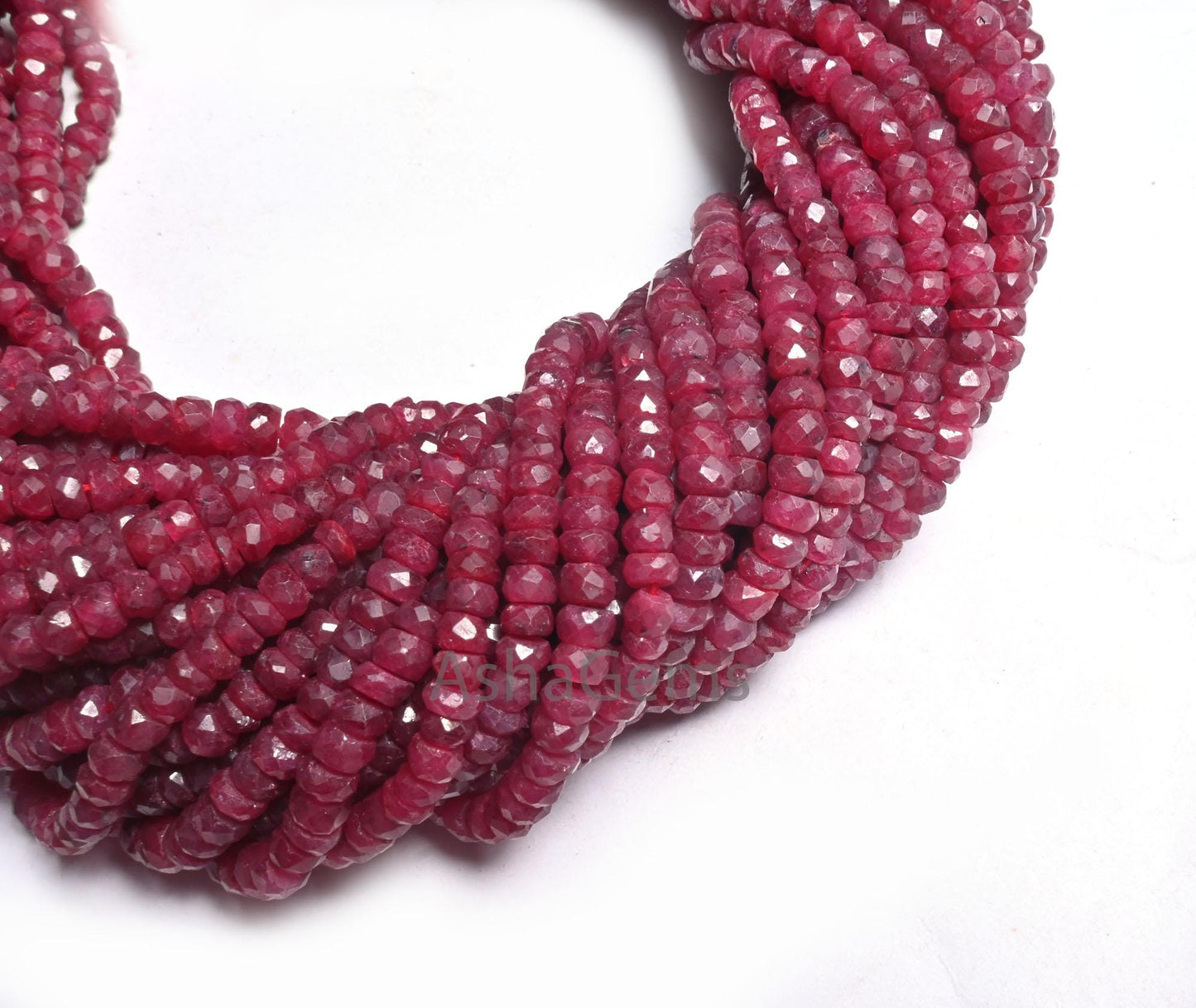 Beautiful Red Ruby Faceted Indian Cut Beads, Fine Ruby Corundum Faceted rondelle Shape Gemstone Ruby Handmade Beads Necklace making Jewelry