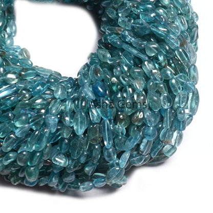 Fine Quality Apatite Smooth Nugget Gemstone Loose Beads, Natural Blue Apatite Tiny Nugget Uneven Handmade pebble Beads Jewelry Making Crafts (AG 22293)
