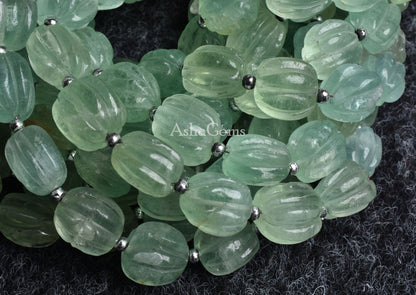 Natural Green Fluorite Uneven Shape Carving Beads, Fine Fluorite Carved Nugget Beads, Fluorite Handmade Carve Puff Nugget Beads Jewelry SALE