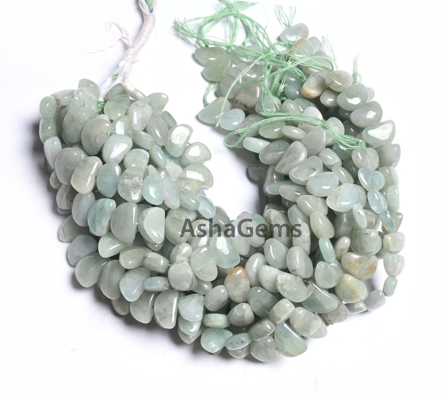 Natural Aventurine Fancy D Shape Smooth Gemstone Beads,9" Light Green Aventurine Half Moon Handmade Bead, Angoori Margaj Beads Jewelry Craft