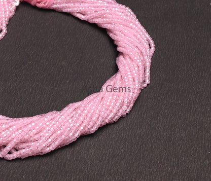 15" Strand Pink Zircon Micro Cut faceted Beads,3 mm AAA Quality Pink Color Zircon Machine Cut Rondelle Shape Beads Jewelry Making Craft SALE