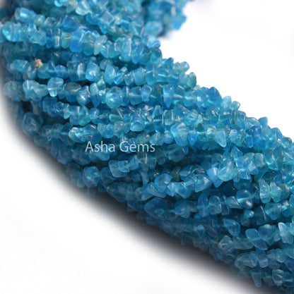 34"Strand Natural Neon Apatite Gemstone Uncut Chips Raw Beads, Blue Neon Apatite Rough Smooth Nugget Beads, Fine Quality Apatite Chips SALE