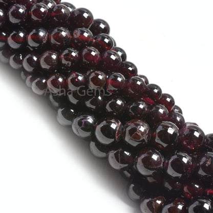 Natural Red Garnet Smooth Round Shape Gemstone Beads, Fine Garnet Beads, Garnet Plain Handmade Round Ball Beads For Necklace Jewelry Making