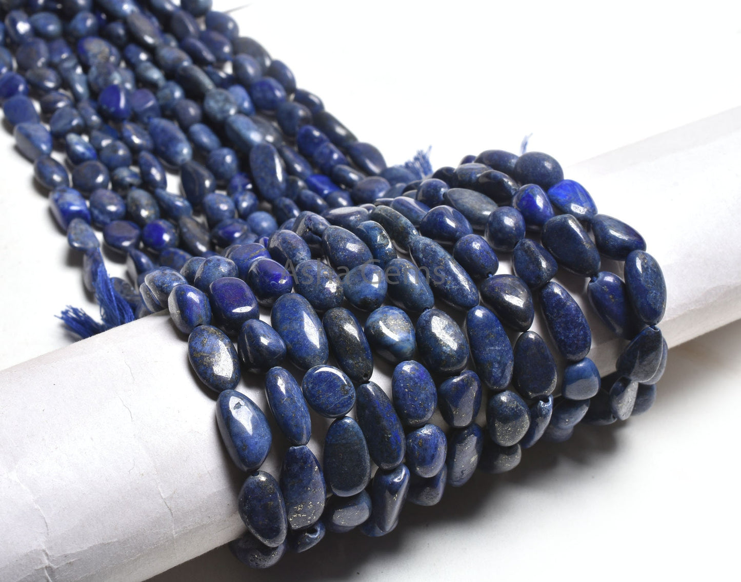 13" Strand Blue Lapis Lazuli Smooth Nugget Gemstone Loose Beads, Natural Lapis handmade Tumble Uneven Straight Drill Bead Jewelry Craft SALE