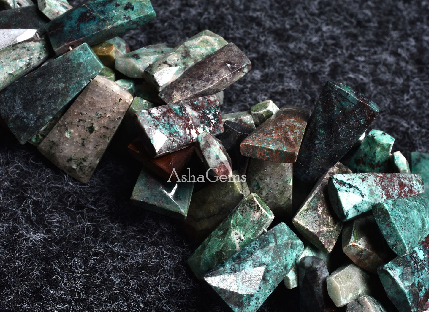Beautiful Azurite Malachite Fancy Shape Beads,8'' Strand Green Malachite Faceted Beads,Natural Malachite Briolette,Jewelry Making Beads Sale