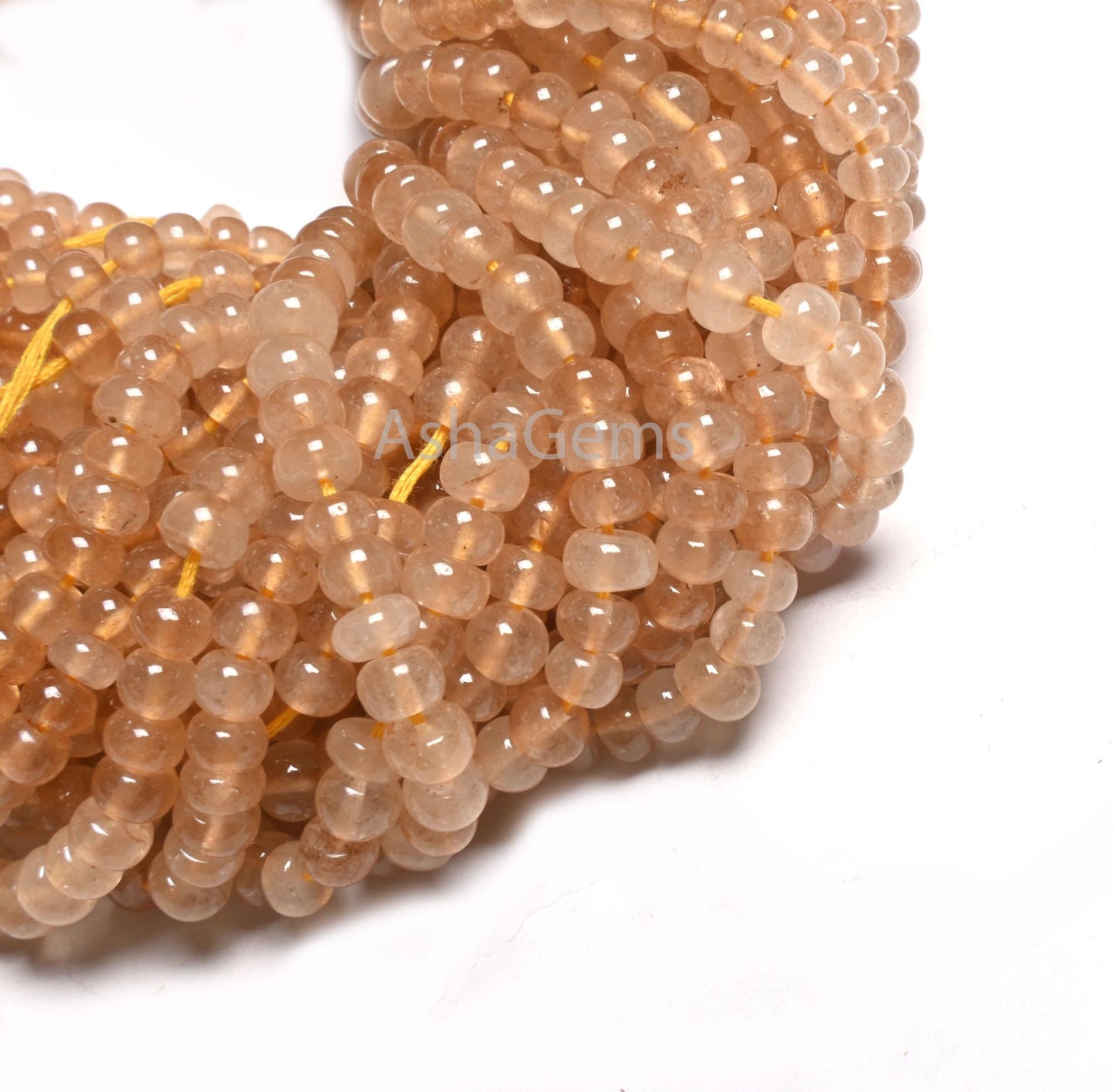 Beautiful Yellow Quartz Smooth Rondelle Gemstone Loose Beads,16" Strand Quartz Plain Handmade Beads, Yellow Quartz Beads Jewelry Craft SALE